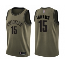 Youth Brooklyn Nets #15 Timothe Luwawu Swingman Green Salute to Service Basketball Jersey