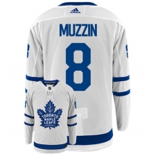 Men's Adidas Toronto Maple Leafs #8 Jake Muzzin White Road Authentic Stitched NHL Jersey