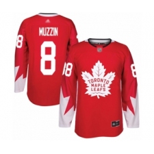 Men's Toronto Maple Leafs #8 Jake Muzzin Authentic Red Alternate Hockey Jersey