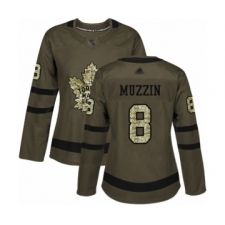 Women's Toronto Maple Leafs #8 Jake Muzzin Authentic Green Salute to Service Hockey Jersey