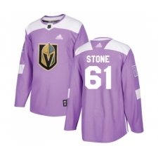 Men's Vegas Golden Knights #61 Mark Stone Authentic Purple Fights Cancer Practice Hockey Jersey