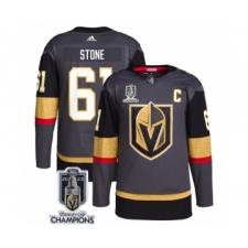 Men's Vegas Golden Knights #61 Mark Stone Gray 2023 Stanley Cup Champions Stitched Jersey