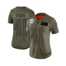 Women's Los Angeles Rams #41 Kenny Young Limited Olive 2019 Salute to Service Football Jersey
