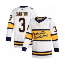 Men's Nashville Predators #3 Steven Santini Authentic White 2020 Winter Classic Hockey Jersey