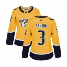 Women's Nashville Predators #3 Steven Santini Authentic Gold Home Hockey Jersey