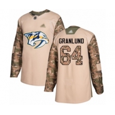 Men's Nashville Predators #64 Mikael Granlund Authentic Camo Veterans Day Practice Hockey Jersey