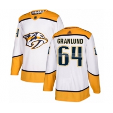 Men's Nashville Predators #64 Mikael Granlund Authentic White Away Hockey Jersey