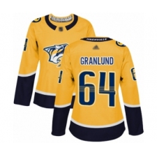 Women's Nashville Predators #64 Mikael Granlund Authentic Gold Home Hockey Jersey