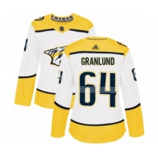 Women's Nashville Predators #64 Mikael Granlund Authentic White Away Hockey Jersey