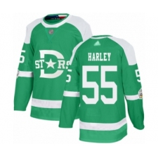 Men's Dallas Stars #55 Thomas Harley Authentic Green 2020 Winter Classic Hockey Jersey