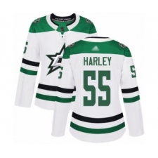 Women's Dallas Stars #55 Thomas Harley Authentic White Away Hockey Jersey