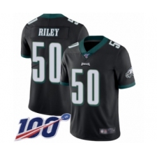 Men's Philadelphia Eagles #50 Duke Riley Black Alternate Vapor Untouchable Limited Player 100th Season Football Jersey