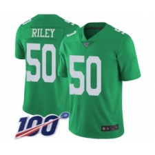 Men's Philadelphia Eagles #50 Duke Riley Limited Green Rush Vapor Untouchable 100th Season Football Jersey