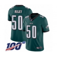 Men's Philadelphia Eagles #50 Duke Riley Midnight Green Team Color Vapor Untouchable Limited Player 100th Season Football Jersey
