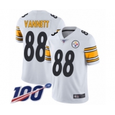 Men's Pittsburgh Steelers #88 Nick Vannett White Vapor Untouchable Limited Player 100th Season Football Jersey