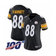 Women's Pittsburgh Steelers #88 Nick Vannett Black Team Color Vapor Untouchable Limited Player 100th Season Football Jersey