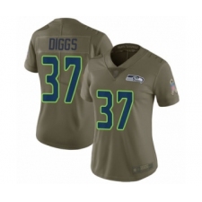 Women's Seattle Seahawks #37 Quandre Diggs Limited Olive 2017 Salute to Service Football Jersey