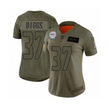 Women's Seattle Seahawks #37 Quandre Diggs Limited Olive 2019 Salute to Service Football Jersey