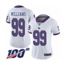 Women's New York Giants #99 Leonard Williams Limited White Rush Vapor Untouchable 100th Season Football Jersey