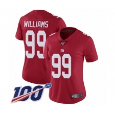 Women's New York Giants #99 Leonard Williams Red Limited Red Inverted Legend 100th Season Football Jersey
