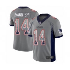 Men's New England Patriots #14 Mohamed Sanu Sr Limited Gray Rush Drift Fashion Football Jersey