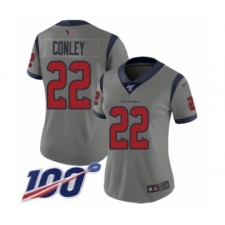 Women's Houston Texans #22 Gareon Conley Limited Gray Inverted Legend 100th Season Football Jersey