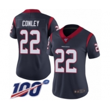 Women's Houston Texans #22 Gareon Conley Navy Blue Team Color Vapor Untouchable Limited Player 100th Season Football Jersey