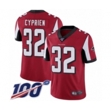 Youth Atlanta Falcons #32 Johnathan Cyprien Red Team Color Vapor Untouchable Limited Player 100th Season Football Jersey