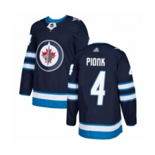 Men's Winnipeg Jets #4 Neal Pionk Authentic Navy Blue Home Hockey Jersey