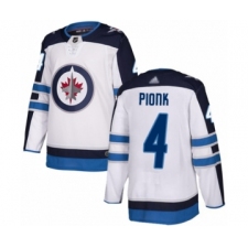 Men's Winnipeg Jets #4 Neal Pionk Authentic White Away Hockey Jersey