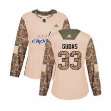 Women's Washington Capitals #33 Radko Gudas Authentic Camo Veterans Day Practice Hockey Jersey