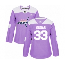 Women's Washington Capitals #33 Radko Gudas Authentic Purple Fights Cancer Practice Hockey Jersey