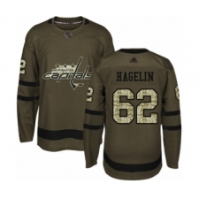 Men's Washington Capitals #62 Carl Hagelin Authentic Green Salute to Service Hockey Jersey