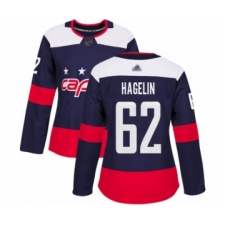 Women's Washington Capitals #62 Carl Hagelin Authentic Navy Blue 2018 Stadium Series Hockey Jersey