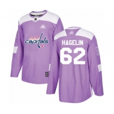 Youth Washington Capitals #62 Carl Hagelin Authentic Purple Fights Cancer Practice Hockey Jersey