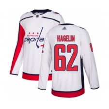 Youth Washington Capitals #62 Carl Hagelin Authentic White Away Hockey Jersey