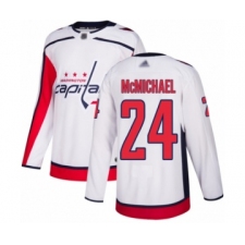 Men's Washington Capitals #24 Connor McMichael Authentic White Away Hockey Jersey
