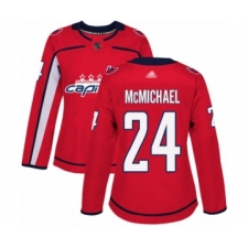 Women's Washington Capitals #24 Connor McMichael Authentic Red Home Hockey Jersey