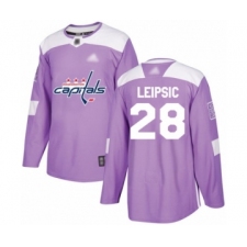 Youth Washington Capitals #28 Brendan Leipsic Authentic Purple Fights Cancer Practice Hockey Jersey