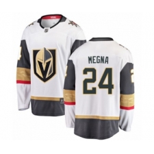 Men's Vegas Golden Knights #24 Jaycob Megna Authentic White Away Fanatics Branded Breakaway Hockey Jersey
