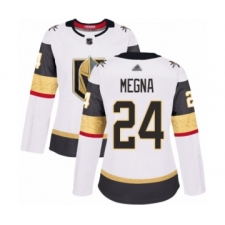 Women's Vegas Golden Knights #24 Jaycob Megna Authentic White Away Hockey Jersey