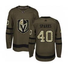 Men's Vegas Golden Knights #40 Garret Sparks Authentic Green Salute to Service Hockey Jersey