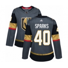 Women's Vegas Golden Knights #40 Garret Sparks Authentic Gray Home Hockey Jersey