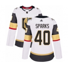 Women's Vegas Golden Knights #40 Garret Sparks Authentic White Away Hockey Jersey