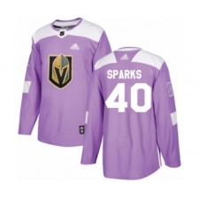 Youth Vegas Golden Knights #40 Garret Sparks Authentic Purple Fights Cancer Practice Hockey Jersey