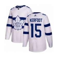 Youth Toronto Maple Leafs #15 Alexander Kerfoot Authentic White 2018 Stadium Series Hockey Jersey