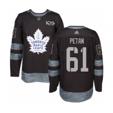 Men's Toronto Maple Leafs #61 Nic Petan Authentic Black 1917-2017 100th Anniversary Hockey Jersey