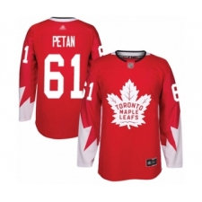 Men's Toronto Maple Leafs #61 Nic Petan Authentic Red Alternate Hockey Jersey