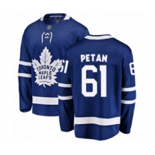 Men's Toronto Maple Leafs #61 Nic Petan Authentic Royal Blue Home Fanatics Branded Breakaway Hockey Jersey