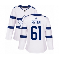 Women's Toronto Maple Leafs #61 Nic Petan Authentic White 2018 Stadium Series Hockey Jersey